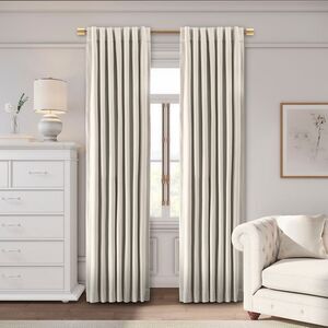 Ricardo Velvet Rod Pocket w/Back Tabs Panel w/Blackout Lining 50x84 Bone